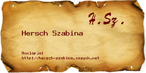 Hersch Szabina névjegykártya